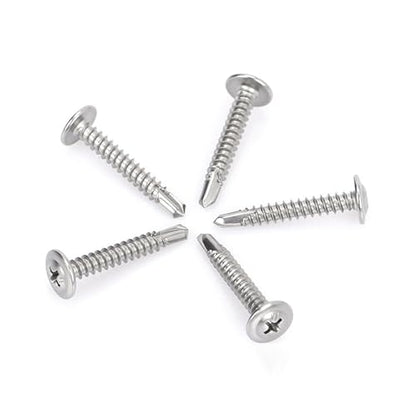 #8 x 1-1/4" Self Tapping Screw for Roofing, 410 Stainless Steel (90pcs) - color: 410 Stainless Steel Sliver, size: #8x1-1/4''-90Pcs