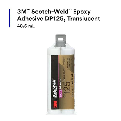 3M Scotch-Weld Epoxy Adhesive DP125, Translucent, Two-Part Epoxy, Flexible Adhesive, Thermal Expansion Tolerant, 48.5 mL (1.64 fl oz) Duo-Pak