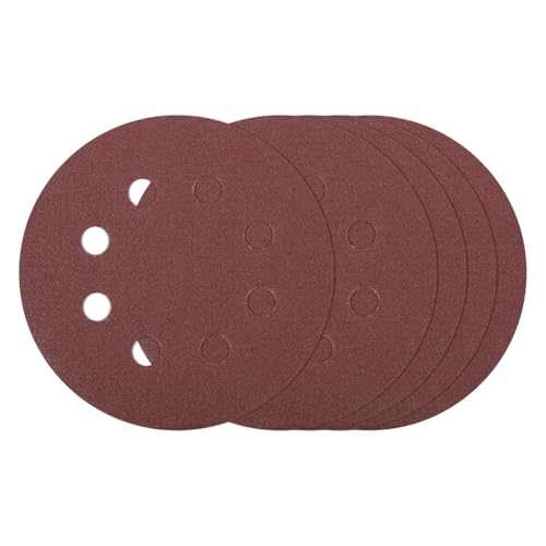 5Pcs Sanding Disc 5Inch 120Grit 8 Hole Sandpapers Red - color: Red, size: 5 Inch(120 Grit)