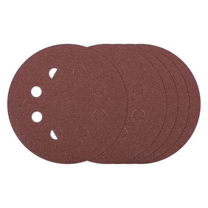 5Pcs Sanding Disc 5Inch 120Grit 8 Hole Sandpapers Red - color: Red, size: 5 Inch(120 Grit)