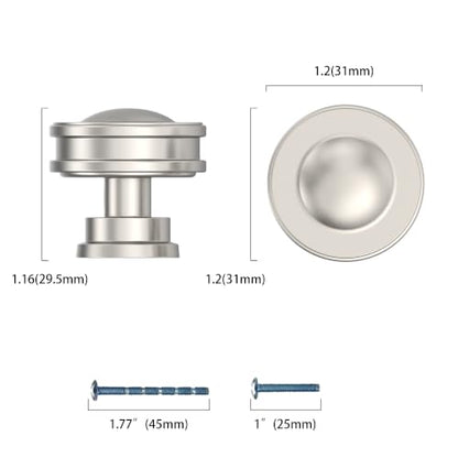 10 Pack Brushed Nickel Cabinet Knobs, Satin Nickel Kitchen Knobs - color: Brushed Satin Nickel, size: knob
