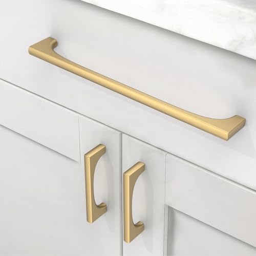 Asidrama 10 Pack 7.5 Inch(192mm) Champagne Bronze Cabinet pulls Kitchen Cabinet Handles, Cabinet Pulls Kitchen Cabinet Hardware for Cupboard Drawer Pulls 2321 - color: Champagne Bronze, size: 7.5" Hole Center, style: 10 Pack