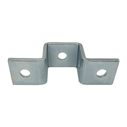 2 Pack - 5 Hole, U Shaped Connector Bracket for All 1-5/8" Strut Channel - Heavy Duty, Electro-Galvanized (2)