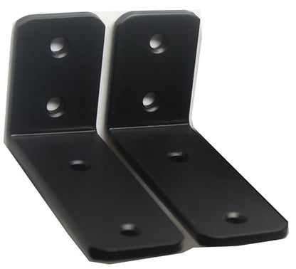 2 Pack - L 4" x H 2" x W1.5, 5mm Thick Black L Shelf Bracket, Iron Shelf Brackets, Metal Shelf Brackets, Floating Shelf, Shelf Supports with Screws - size: 4''x2'', style: Black 2 Pack
