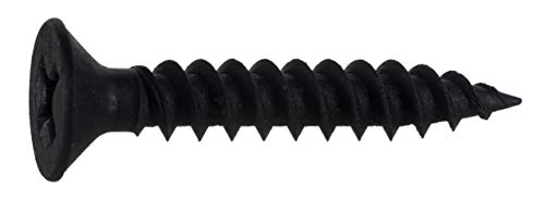 Hard-To-Find Fastener Phillips Flat Twinfast Wood Screws, Black Phosphate, Durable & Secure Indoor Wood Screws for Cabinets, Home Improvement, DIY, Construction, Interior Renovations, #8 x 1" - size: #8 x 1" Pack of 100