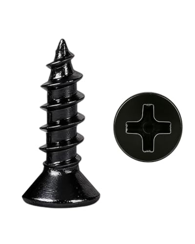 100pcs #4 X 3/8" Wood Screw,Black Wood Screws,Flat Head Screw,Small Screw, - color: M3, size: #4 X 3/8" 100Pcs
