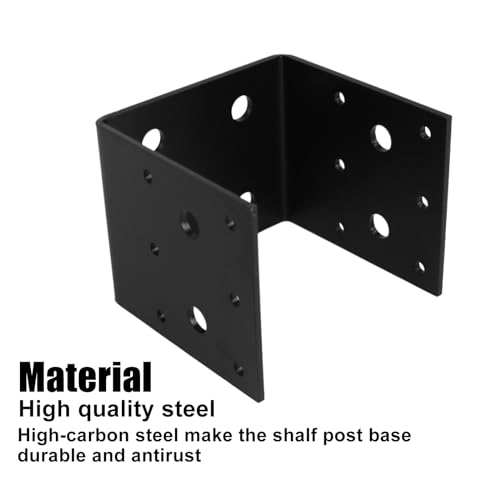 CNQLIS 6 PCS Heavy Duty Shelf Post Base Fit 4" x 4" Post Anchor Connectors - color: Black 6 pieces