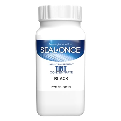 SEAL-ONCE Semi-Transparent Multi-Surface Wood Stain Tint, Black - color: Black