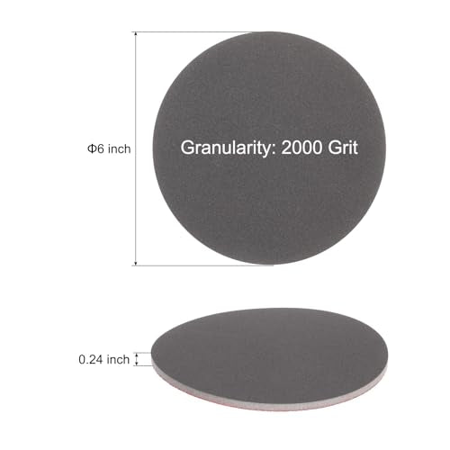 uxcell 10pcs 2000 Grit Sanding Sponge 6" Hook and Loop Sanding Disc - size: 6 Inch, style: 2000 Grit