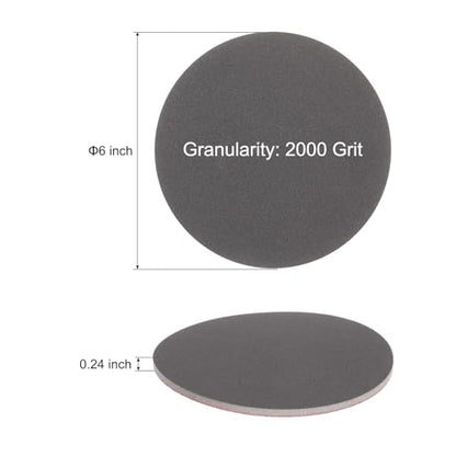 uxcell 10pcs 2000 Grit Sanding Sponge 6" Hook and Loop Sanding Disc - size: 6 Inch, style: 2000 Grit
