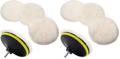 IPELY 6 Pcs 6 Inch Wool Polishing Buffing Pad Polishing Buffing Wheel for Drill Buffer Attachment with M14 Drill Adapter (Pack of 2) - size: 6 Pcs 6 Inch (Pack of 2)
