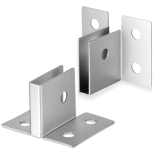 Hicarer 2 Pack U Sign Mounting Brackets for 1/4" Material, Aluminum, Silver - color: Silver