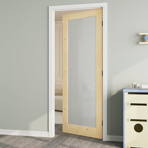 Interior Door,1-Lite Glass Doors,Wood Door Slab,32x80 Barn Door - size: 32" x 80"