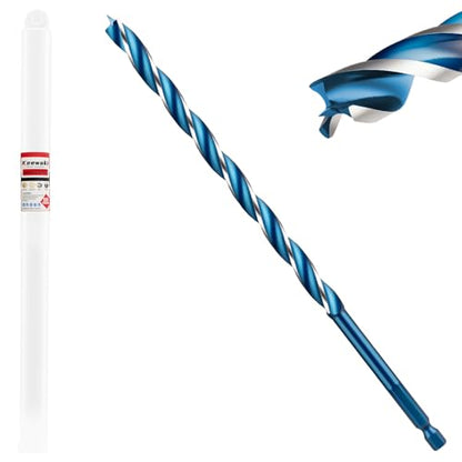 3/4" x 12" Wood Auger Drill Bits, 3-Flute Hex Shank - size: 3/4" x 12"