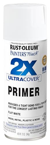 Rust-Oleum Painter's Touch 2X Ultra Cover Spray Primer, Flat White - color: White, size: 12 fluid ounce (Pack of 1)
