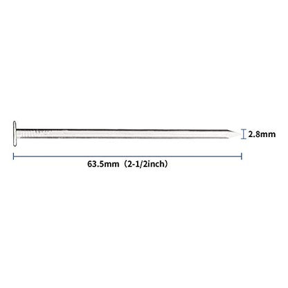 JEGONFRI 70PCS 2-1/2" Nickel Plated Flat Head Nails for Hanging, Wood Nails - color: Silver, size: 2-1/2 In , 70 Pcs