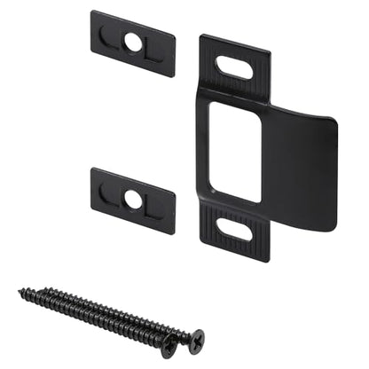 Prime-Line U 94868 2-3/4 in. x 2-1/8 in. Adjustable Strike, Three Piece, Matte Black (1 Set) - color: Matte Black