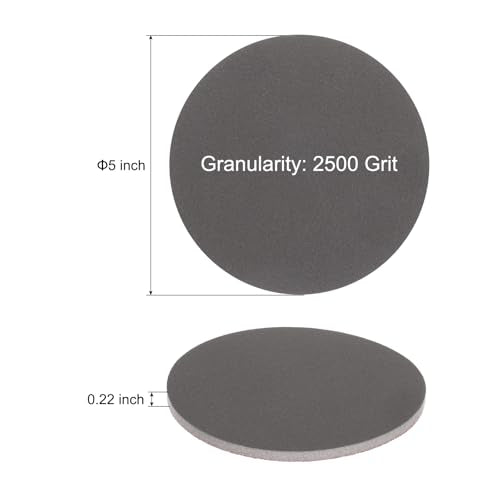 uxcell 10pcs 2500 Grit Sanding Sponge 5 Inch Hook and Loop Sponge Sanding Disc for Orbital Sander, Wet/Dry Use Sponge Buffer for Car Wood Drywall Metal Furniture Polishing - size: 5 Inch, style: 2500 Grit