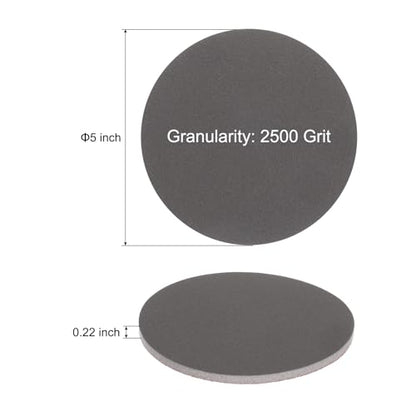 uxcell 10pcs 2500 Grit Sanding Sponge 5 Inch Hook and Loop Sponge Sanding Disc for Orbital Sander, Wet/Dry Use Sponge Buffer for Car Wood Drywall Metal Furniture Polishing - size: 5 Inch, style: 2500 Grit