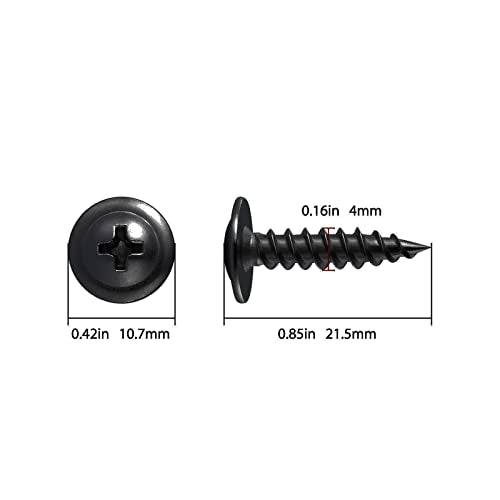 (300 pcs)#8×3/4" Black Truss Head Wood Screws Quick Metal Self Tapping Zinc Oxide - color: Black, size: #8×3/4"
