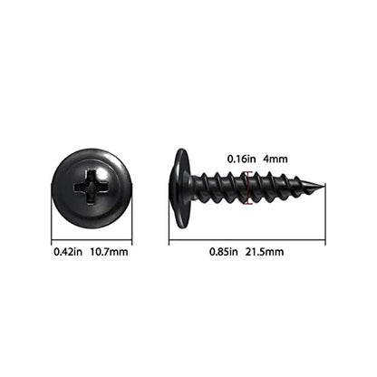 (300 pcs)#8×3/4" Black Truss Head Wood Screws Quick Metal Self Tapping Zinc Oxide - color: Black, size: #8×3/4"
