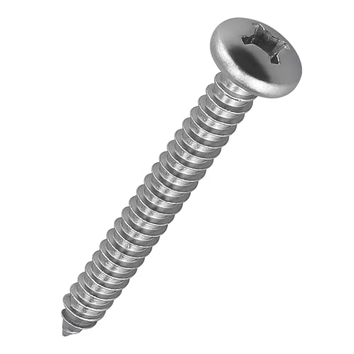 #10 x 1-1/2" (100 Pack) Stainless Steel Phillips Pan Head Wood Screws, Stainless Steel 304 (18-8), Pan Head Sheet Metal Screws Self Tapping for Wood - size: #10 x 1-1/2"
