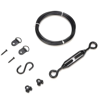 Anti Sag Gate Support Cable Frame Kit for Wooden Fence, Black, 1 Pack - color: Black