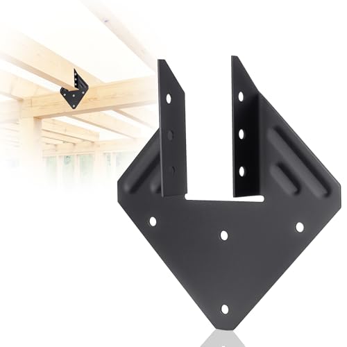 Hurricane Ties for Rafter 24 Pack 16-Gauge Hurricane Straps Brackets Hot Dip Galvanized Powder Coating Hurricane Clips Joist Hangers for 2X Deck Joists (Black, 24 Pack) - color: Black
