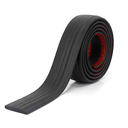 COUKIU Flexible Baseboard Molding Trim, Peel and Stick Rubber Wall Base Moulding Trim, 4 Inch x 10 Feet Self-Adhesive Vinyl Cove Base (Black) - color: Black, size: 4in x 10FT