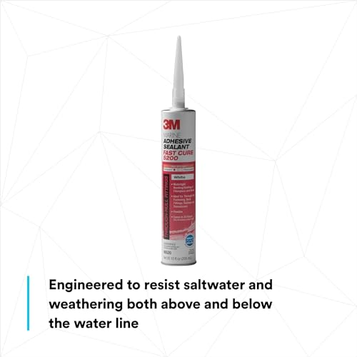 3M Marine Adhesive Sealant 5200FC Fast Cure, White, 10 fl oz Cartridge - size: 10 fl.oz cartridge
