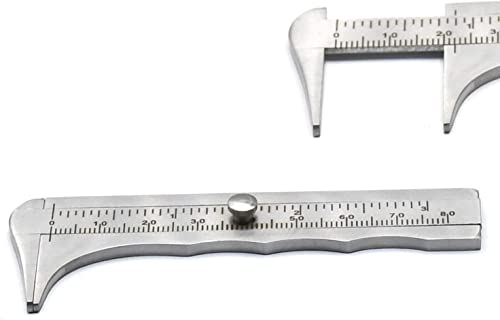 Vernier Caliper - Digital Caliper Precise, 1Pc Stainless Steel Sliding Gauge Vernier Caliper Ruler Measuring Tool Double Scales Mm/Inch(80mm)
