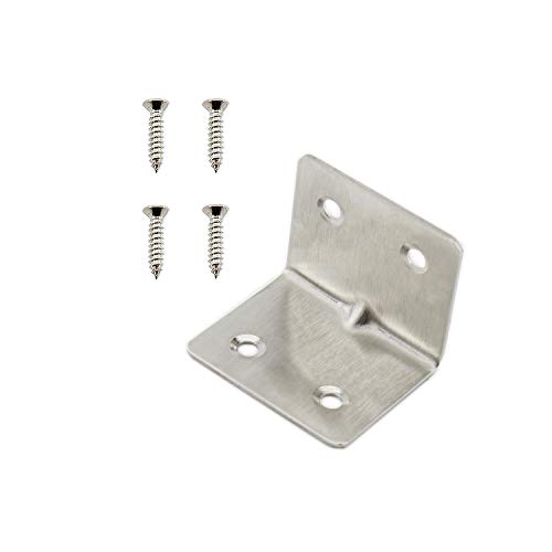 Heavy Duty Stainless Steel Corner Braces L Shape Brackets,ULIFESTAR 90 Degree Joint Right Angle Bracket Fastener for Wood Shelves Dressers Chairs with Screws 8 Pack 38 x 30mm/1.5 x 1.2'' - size: 4 Holes 38 x 30mm/1.5 x 1.2''