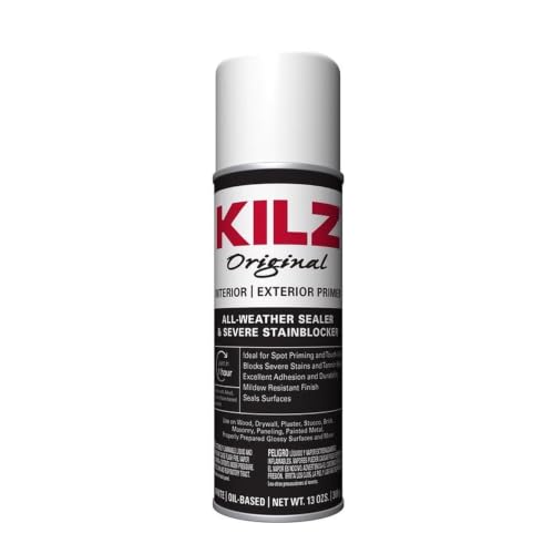 KILZ Original White Flat Oil-Based Alkyd Aerosol Primer Sealer, 13 oz, 12 Pack