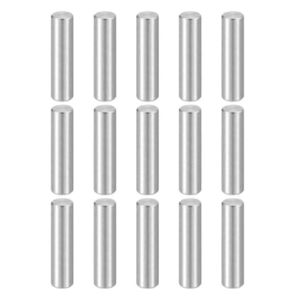 HARFINGTON 15pcs Dowel Pins M4(4mm) x 16mm 304 Stainless Steel Cylindrical Shelf Support Peg Pin Rod Fasten Elements for Metal Devices Wood Furniture DIY Installation, Silver - size: M4 x 16mm