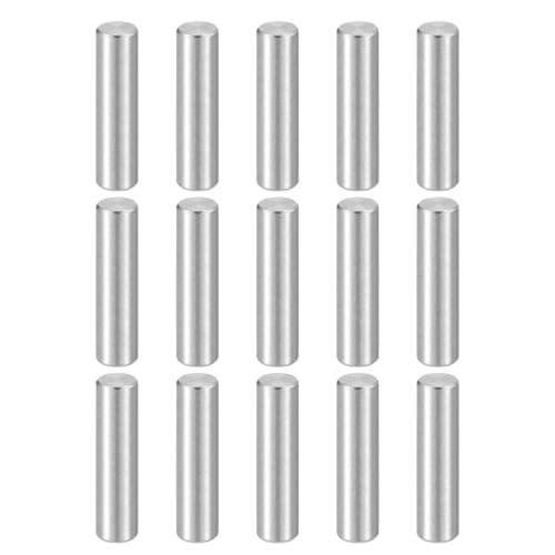 HARFINGTON 15pcs Dowel Pins M4(4mm) x 16mm 304 Stainless Steel Cylindrical Shelf Support Peg Pin Rod Fasten Elements for Metal Devices Wood Furniture DIY Installation, Silver - size: M4 x 16mm