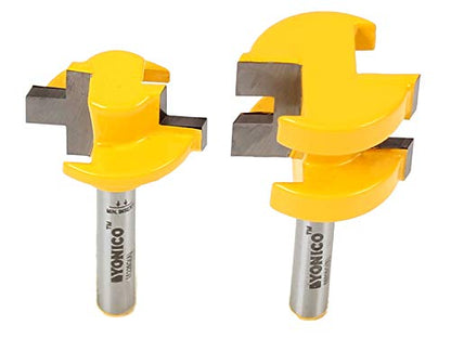 YONICO Router Bits Tongue & Groove Set 3/4-Inch 2 Bit 1/4-Inch Shank 15226q - style: Up to 13/16" Stock - 1/4" Depth - 1/4" Shank