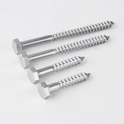 1/4x1-1/4 Hex Head Lag Screws Bolts Wood Screws 20pcs HS/ZGLS-18 - size: 1/4x1-1/4"