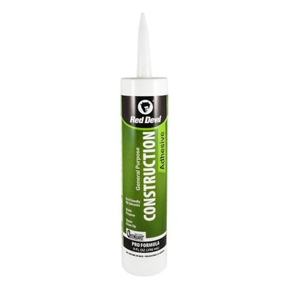 Red Devil 077606 General Purpose Construction Adhesive, 9 oz, 1-Pack, White - size: 1 Pack, style: 9 oz.