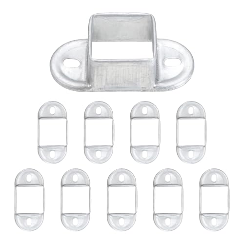 uxcell 10 Pack Square Post Flange Base, Fits 1.3x1.3 Square Tube Galvanized Steel Wall Mount Rail End Bracket Square Base Connector for Deck Fence Railing Handrail Mounting - size: 1-1/4" x 1-1/4"