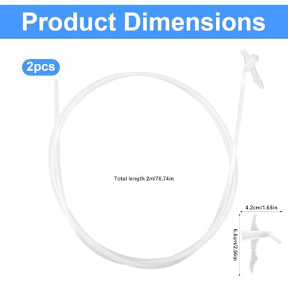2pcs Spray Foam Nozzle Extension Tubes with Adjustable Spray Tips, 2m/78.74in PE Universal Expanding Long Reach Hose for Caulking Insulation Painting & Sealing Spraying Can Replacement