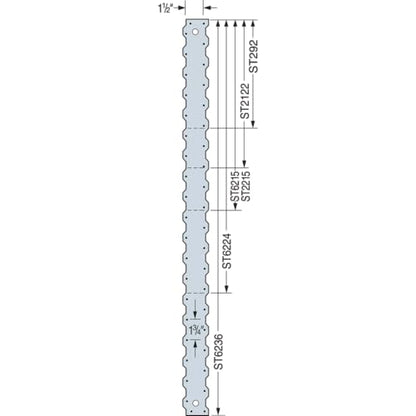 Simpson Strong-Tie ST2122 ST 12-13/16 in. 20-Gauge Galvanized Strap Tie - size: 1 Each