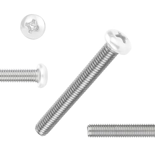 QISHENG 100 PCS White Head #6-32X1/2(0.5 inch) Stainless Steel Phillips Pan Head Machine Screws,DIY,Repair,Install Furniture and Electrical Appliances Screws,Stainless 18-8 A2(304) Screw - color: White, size: #6-32X1/2"(0.5 inch)