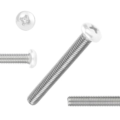 QISHENG 100 PCS White Head #6-32X1/2(0.5 inch) Stainless Steel Phillips Pan Head Machine Screws,DIY,Repair,Install Furniture and Electrical Appliances Screws,Stainless 18-8 A2(304) Screw - color: White, size: #6-32X1/2"(0.5 inch)