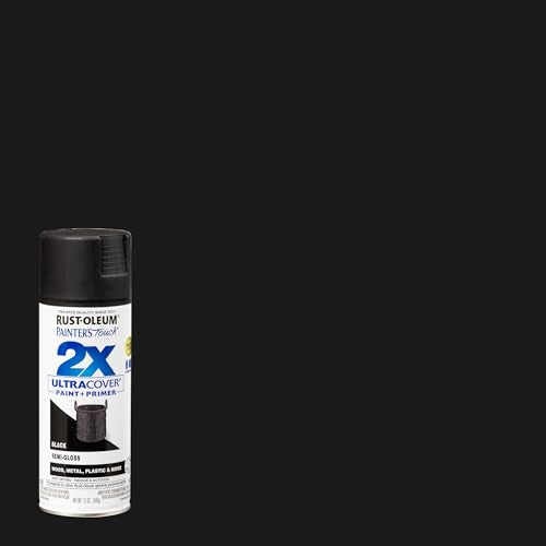 Rust-Oleum Painter's Touch 2X Ultra Cover Spray Paint, Semi-Gloss Black - color: Semi-Gloss Black, size: 12 Ounce (Pack of 2)