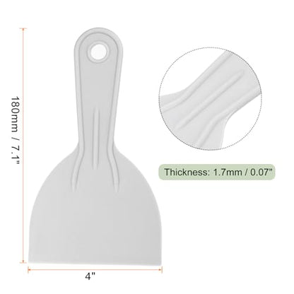 HARFINGTON 10pcs Putty Scraper 3.9" Width 2mm Thin Flexible Plastic Putty Knives for Taping Drywall Spreading Painting Wall Scratching Gray - size: 3.9"