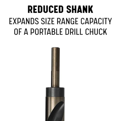 Drill America - KFDRSD7/8 7/8" Reduced Shank High Speed Steel Black & Gold KFD Drill Bit with 1/2" Shank, KFD Series - size: 7/8", style: 1/2" Shank