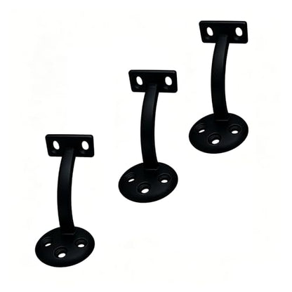 Handrail Bracket, 3 Pack Heavy Duty Hand Rail Bracket for Home or Office Stairways Handrail, Satin Black