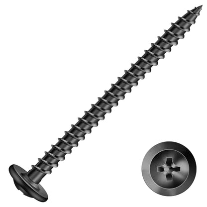 #8 x 2 Inch Wood Screw 100Pcs Alloy Steel Standard Thread Truss Head Fast Self Tapping Black Oxide by SG TZH - color: Black - Alloy Steel, size: #8 x 2"