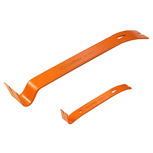ValueMax 2PCS Flat Pry Bar Set, 7.5” Mini Pry Bar, 15” Heavy Duty Claw Bar