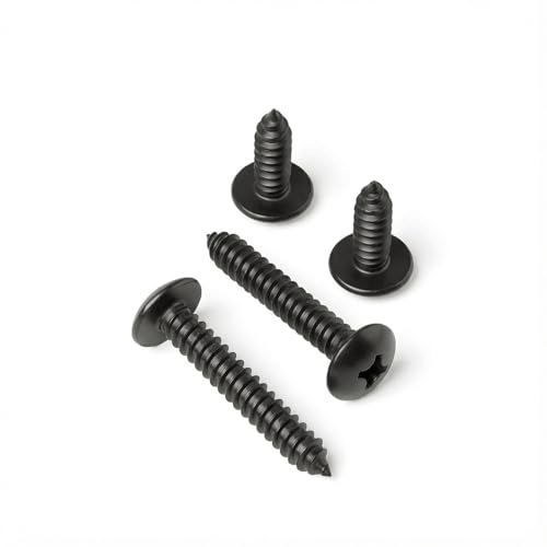 #6 x 5/8" (100 Pack) Truss Head Sheet Metal Screws Phillips Drive Self-Tapping Wood Screws, Black Oxide 304 Stainless Steel Screw (18-8), Corrosion Resistant Screws - size: #6 x 5/8"